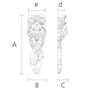 Ornate lion corbel right from beech - 1